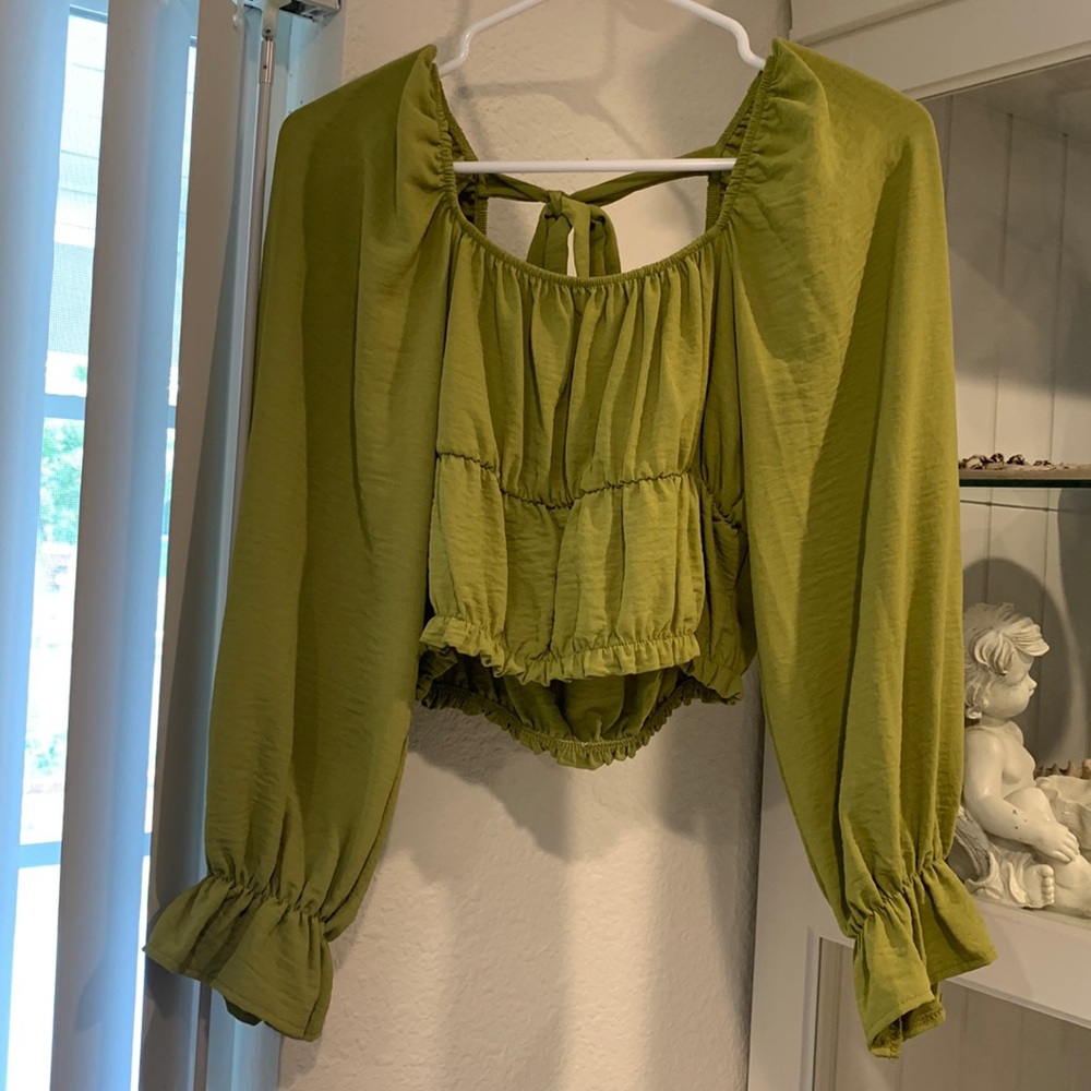 Peasant blouse crop top